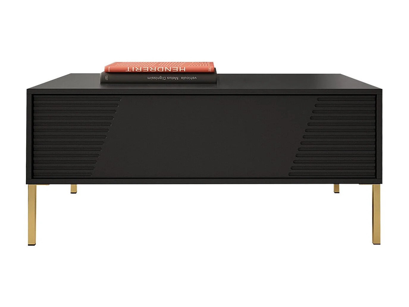 Tavolino da caffè Merced L104, Nero, 46x60x100cm, Truciolare laminato, Angolare