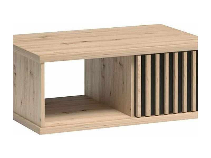 Table basse Venmava 107, Chêne Artisan|Noir, 36x58x90cm, Stratifié, Angulaire