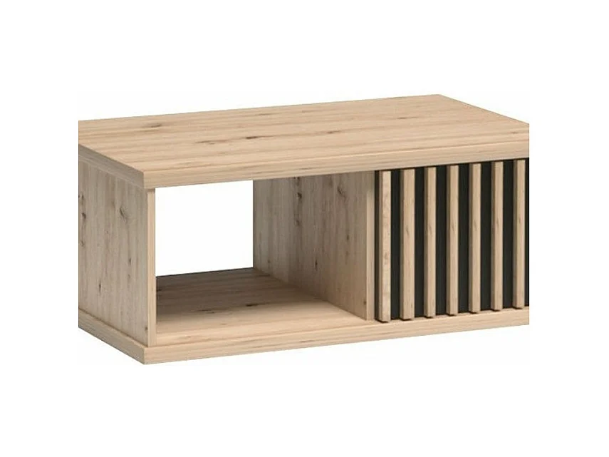 Table basse Venmava 107, Chêne Artisan|Noir, 36x58x90cm, Stratifié, Angulaire