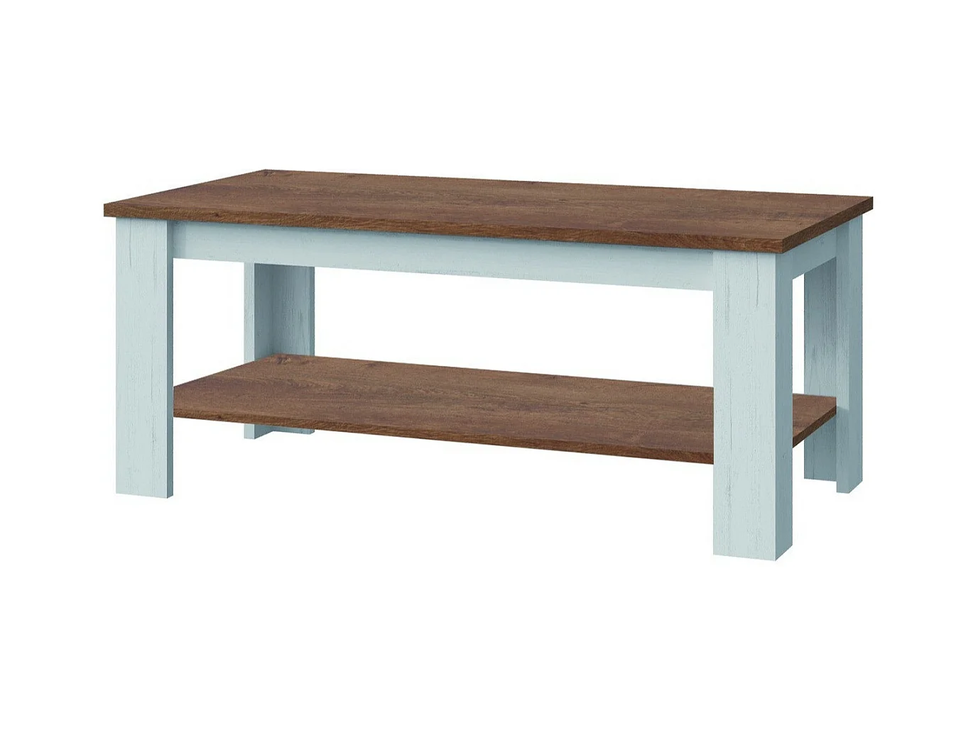 Table basse Ferdore 149, Pin Anderson|Chêne de Lefkas, 51x60x120cm, Stratifié, Angulaire