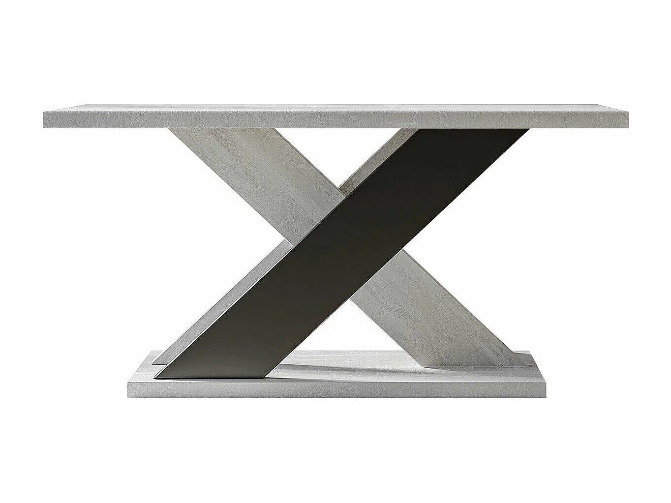 Table basse Goodyear 116, Noir|Gris, 60x70x110cm, Stratifié, Angulaire