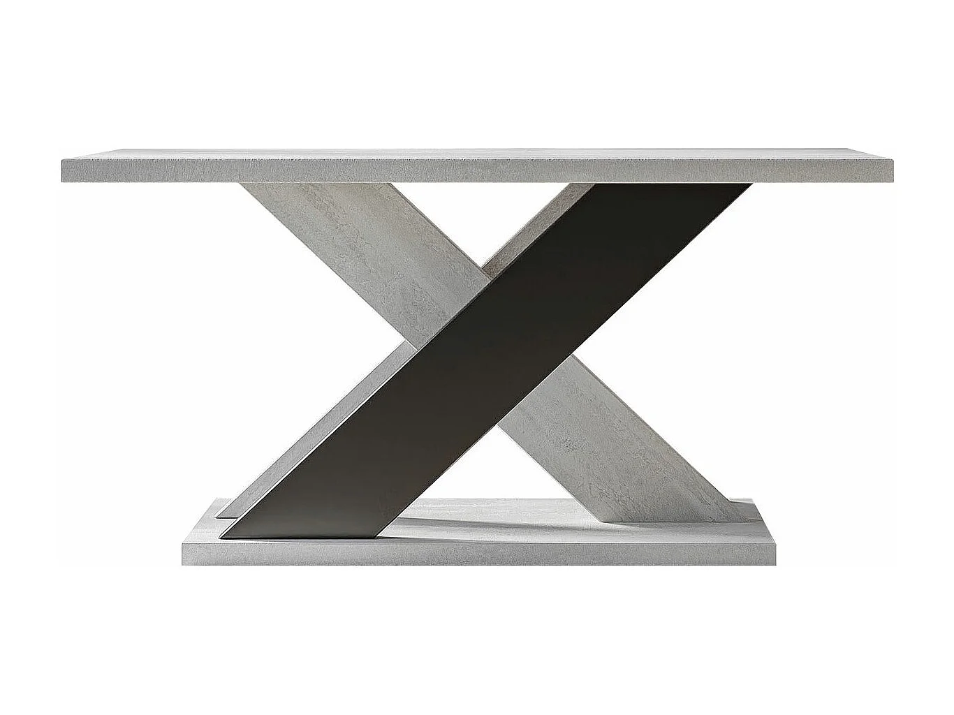 Table basse Goodyear 116, Noir|Gris, 60x70x110cm, Stratifié, Angulaire