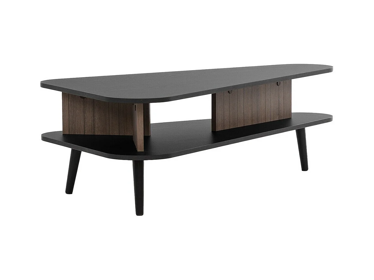 Table basse Livetre 102, Bois sombre|Graphite, 40x57x100cm, Stratifié, Angulaire