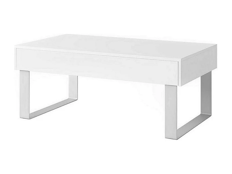 Mesa de café Providence B136, Blanco brillante|Blanco, 45x64x110cm, Aglomerado laminado
