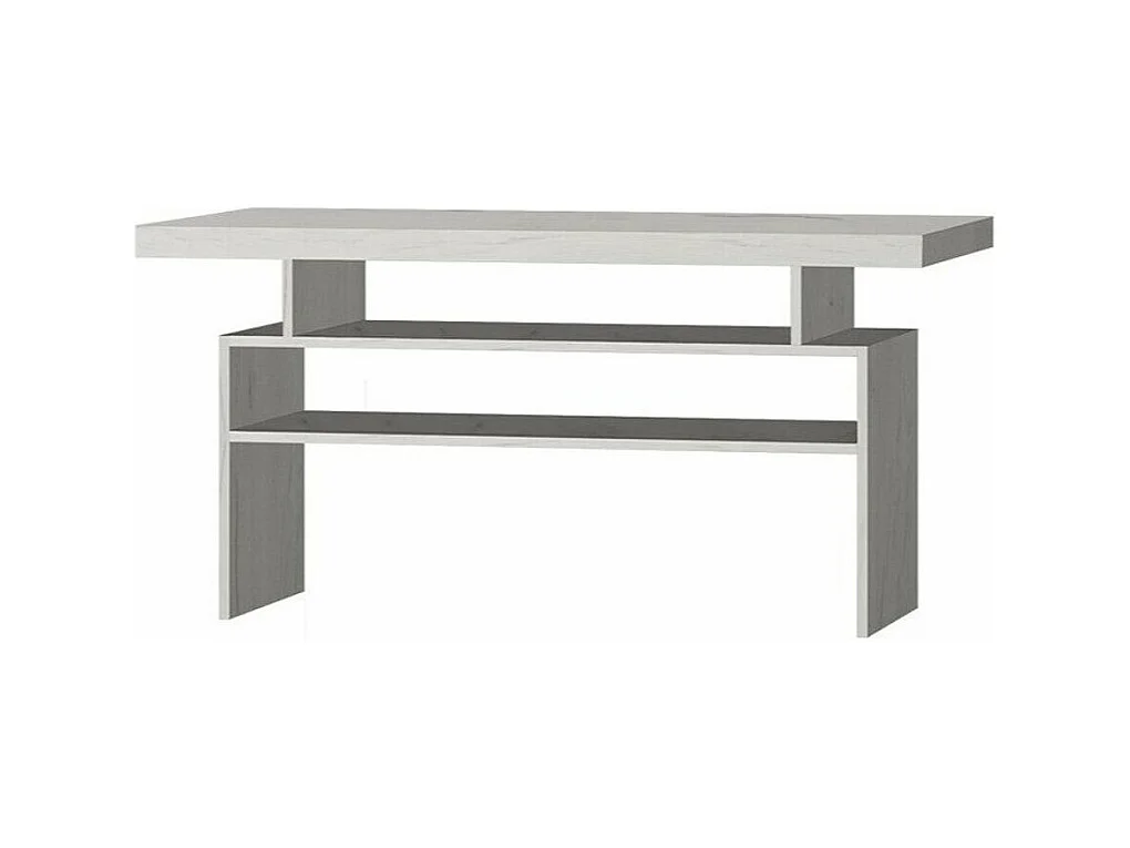 Mesa de café Stanton C109, Arte blanco, 60x60x120cm, Aglomerado laminado, Angular