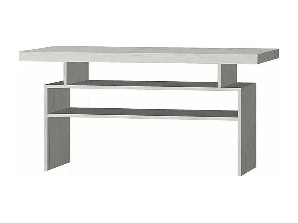 Table basse Serfeno 109, Artisanat blanc, 60x60x120cm, Stratifié, Angulaire