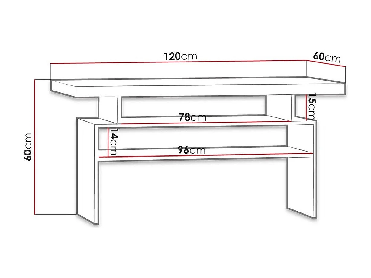 Table basse Serfeno 109, Artisanat blanc, 60x60x120cm, Stratifié, Angulaire
