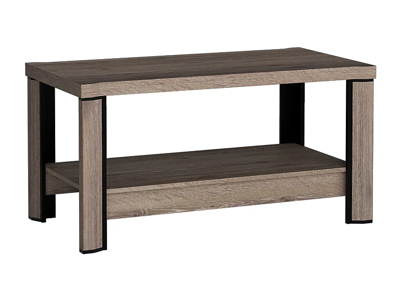 Mesa de café Stanton D114, Trufa roble, 61x60x120cm, Aglomerado laminado, Angular