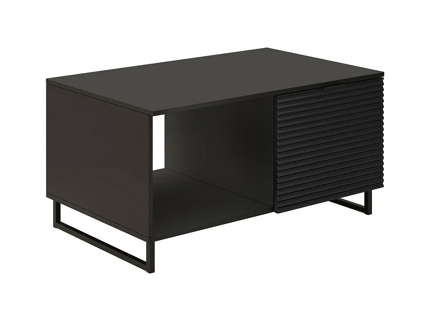 Table basse Sarasota M107, Graphite|Noir, 50x60x100cm, Stratifié, Angulaire