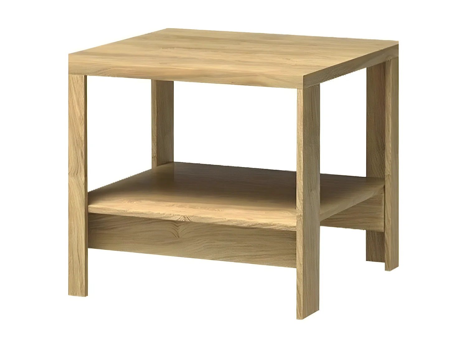 Mesa de café Stanton F117, Luminoso madera, 57x65x65cm, Aglomerado laminado, Angular