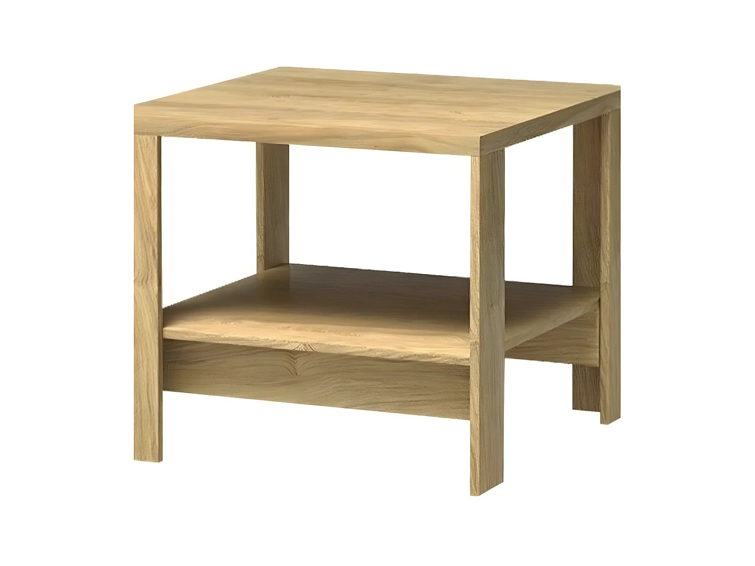 Table basse Etrmoni 116, Clair bois, 57x65x65cm, Stratifié, Angulaire