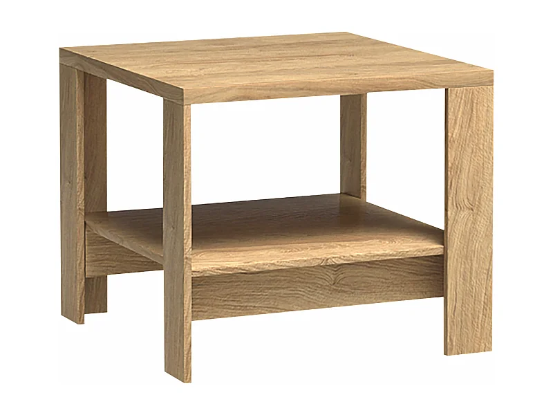 Table basse Etrmoni 116, Clair bois, 57x65x65cm, Stratifié, Angulaire