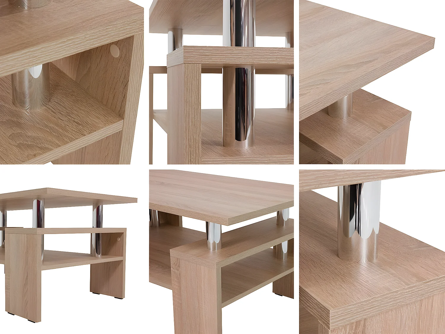 Mesa de café Providence 124, Blanco, 50x60x110cm, Aglomerado laminado, Angular