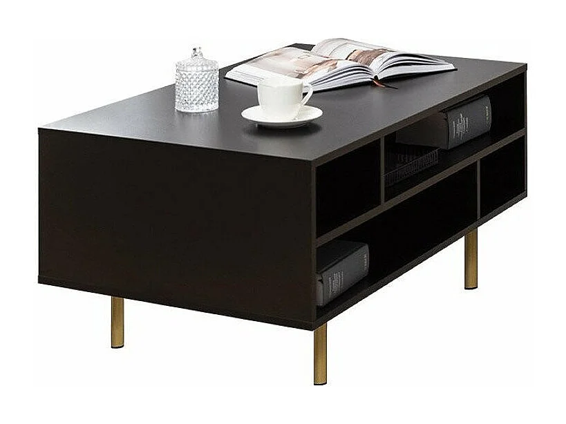 Mesa de café Providence U102, Negro, 45x60x100cm, Aglomerado laminado, Angular