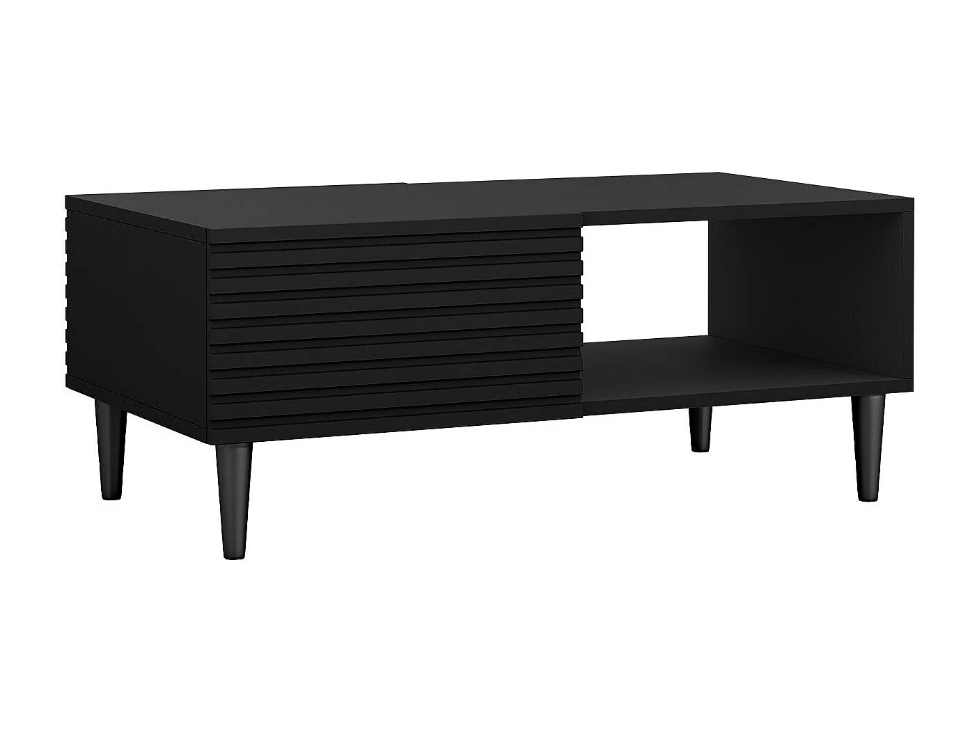 Mesa de centro Comfivo H102, Negro, 41x52x100cm, Aglomerado laminado, Angular