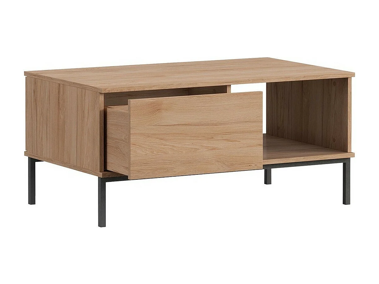 Tavolino da caffè Providence L102, Luminoso legno, 47x60x100cm, Truciolare laminato