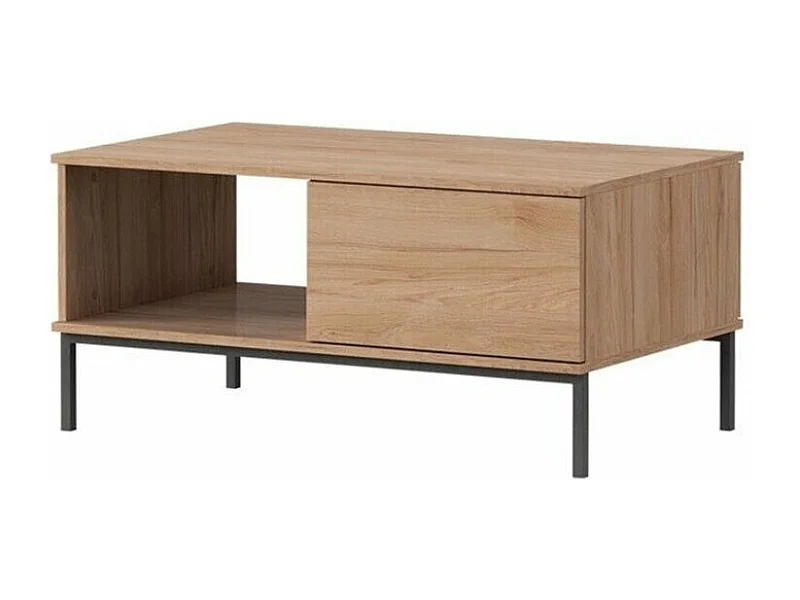 Mesa de café Providence L102, Luminoso madera, 47x60x100cm, Aglomerado laminado, Angular