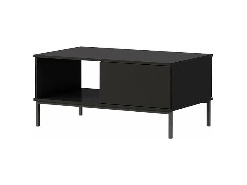 Table basse Lomsore 102, Noir, 47x60x100cm, Stratifié, Angulaire