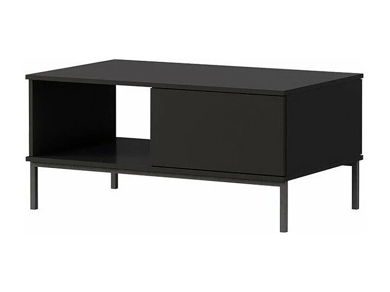 Mesa de café Providence L102, Negro, 47x60x100cm, Aglomerado laminado, Angular