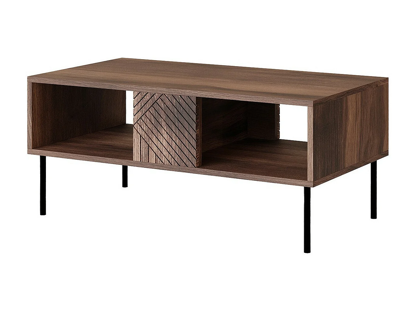 Table basse Venophu 103, Noyer, 46x55x100cm, Stratifié, Angulaire