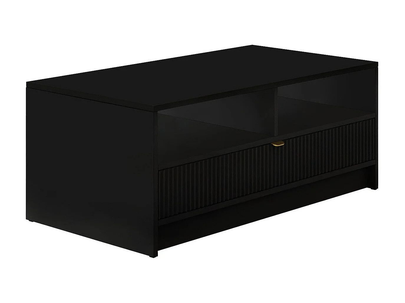 Couchtisch mit Schublade - 100x50x40 cm - Schwarz Velvet - Tireno 1SZ