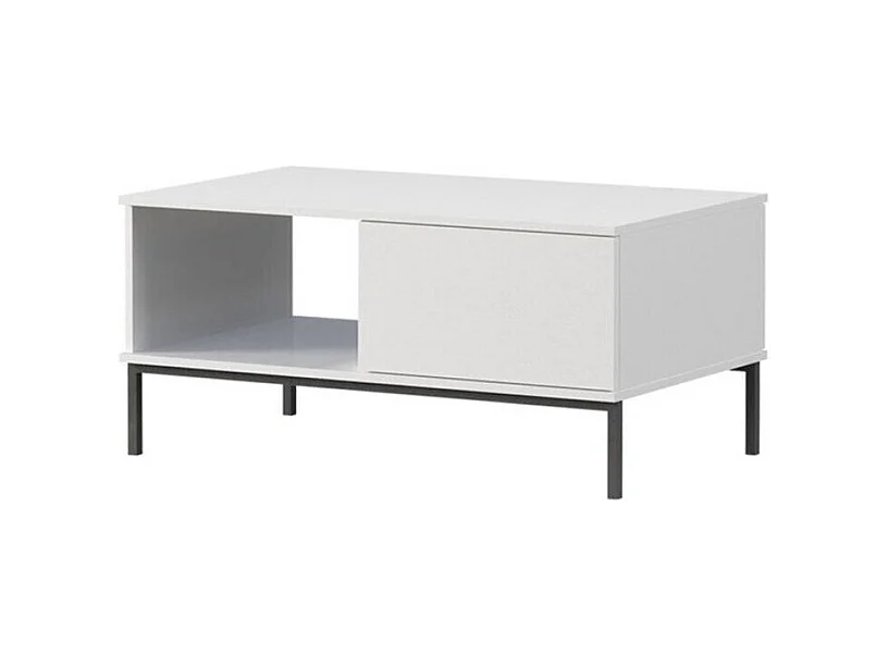 Mesa de café Providence L102, Blanco, 47x60x100cm, Aglomerado laminado, Angular