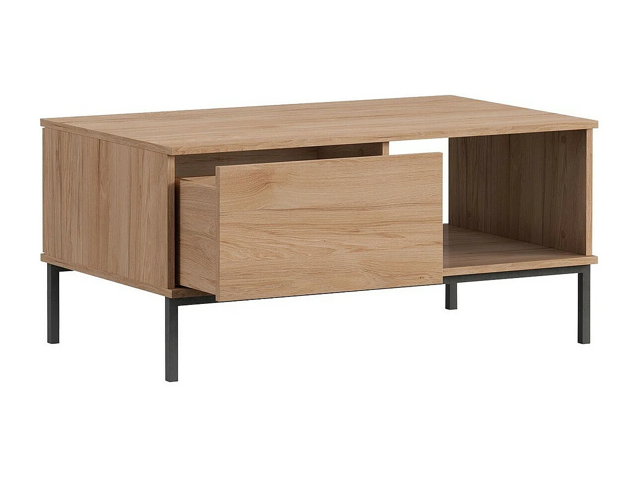 Mesa de café Providence L102, Blanco, 47x60x100cm, Aglomerado laminado, Angular