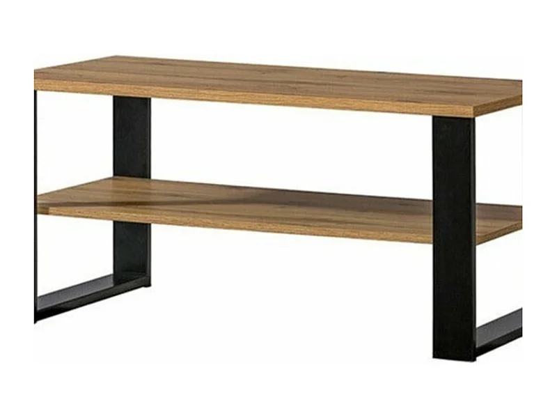 Table basse Tenodeu 108, Chêne wotan|Noir, 49x56x100cm, Stratifié, Angulaire