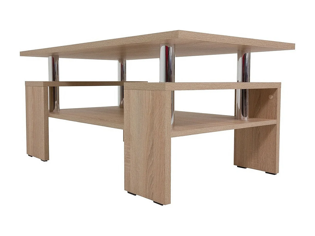 Mesa de café Providence 124, Roble Sonoma, 50x60x110cm, Aglomerado laminado, Angular