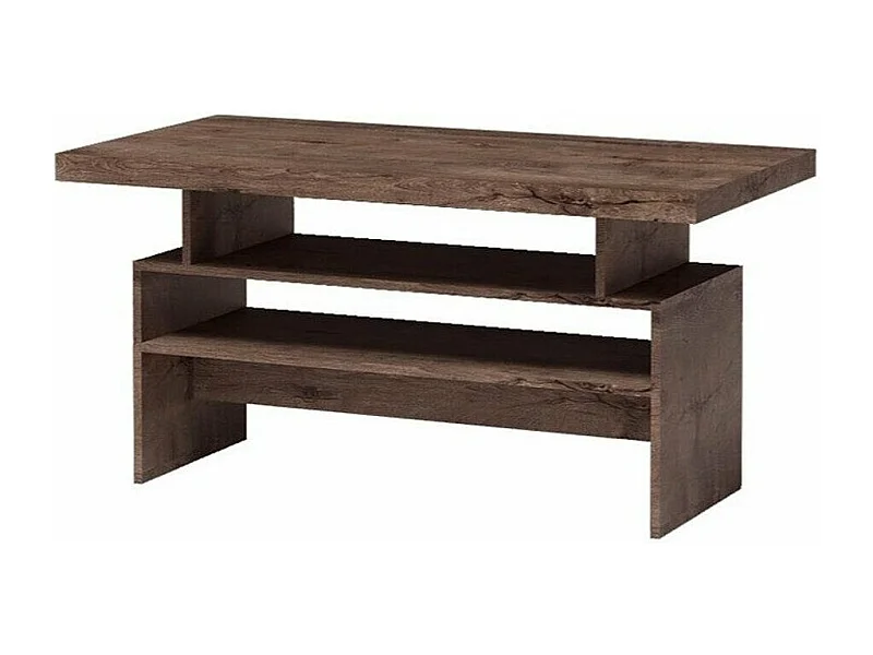 Mesa de café Stanton C109, Fresno oscuro, 60x60x120cm, Aglomerado laminado, Angular