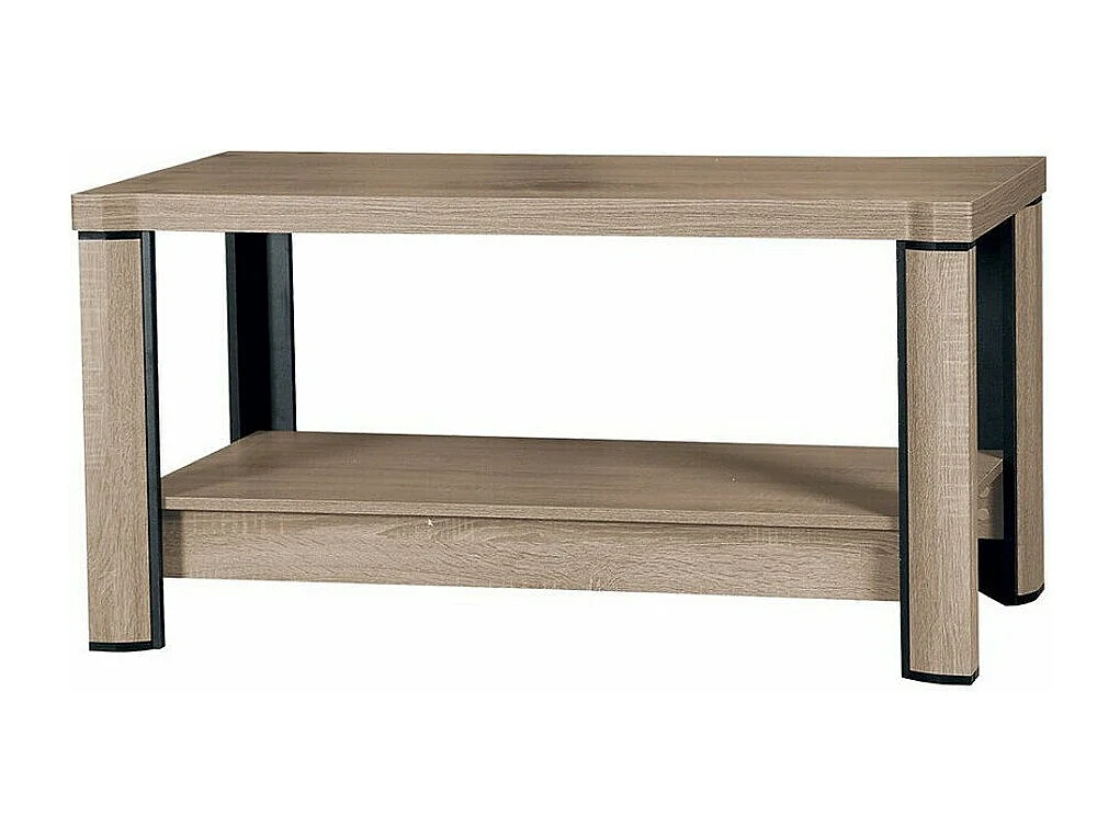 Mesa de café Stanton D114, Roble Sonoma, 61x60x120cm, Aglomerado laminado, Angular