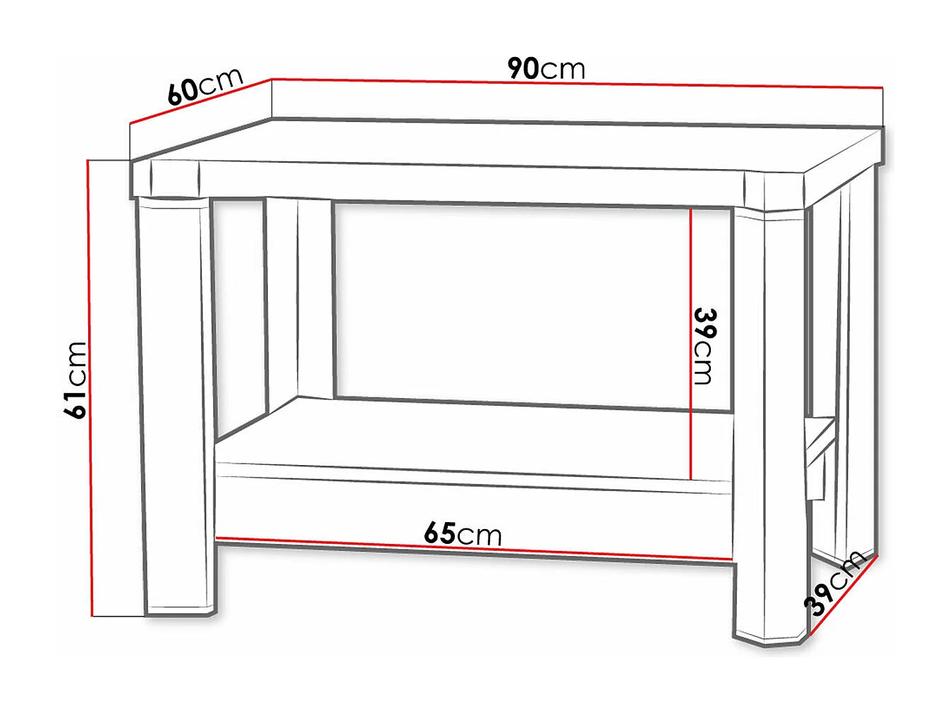 Tavolino da caffè Stanton D113, 61x60x90cm, Truciolare laminato, Angolare