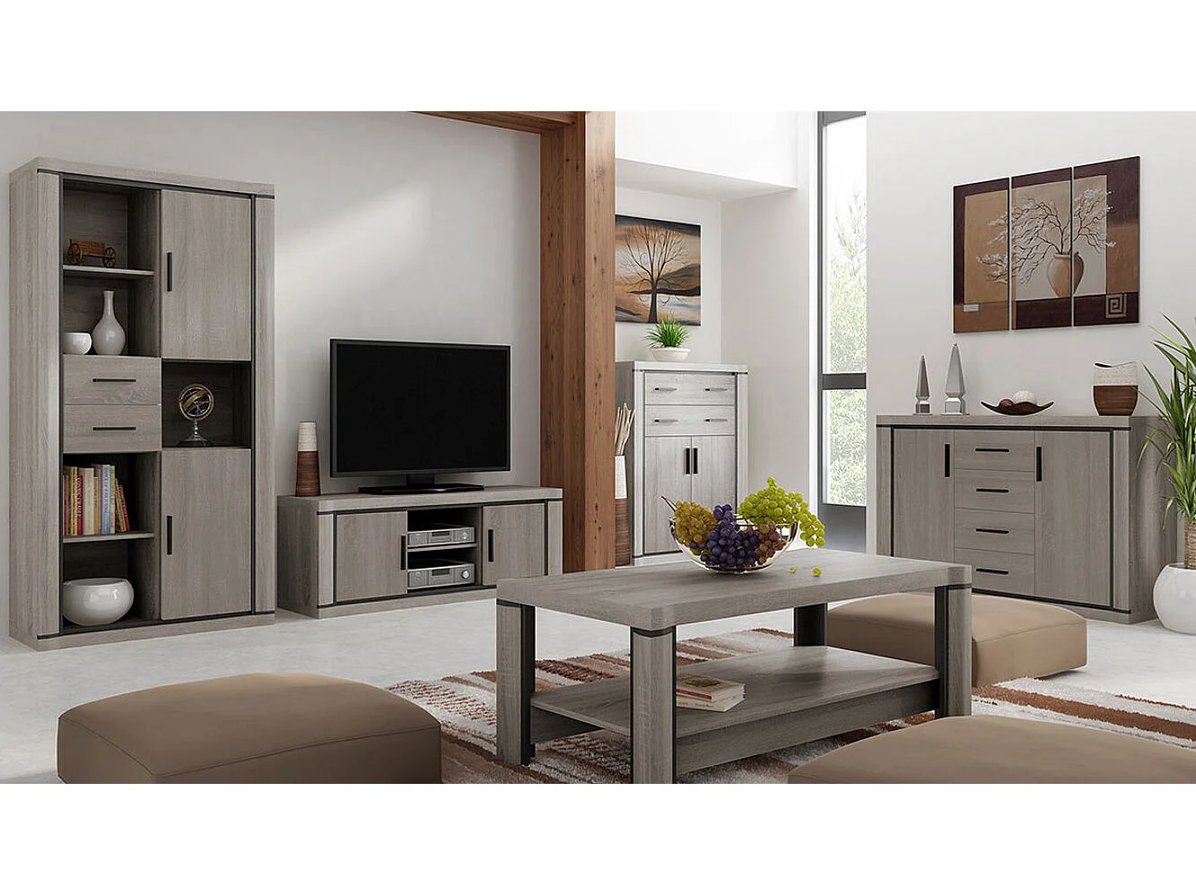 Tavolino da caffè Stanton D113, 61x60x90cm, Truciolare laminato, Angolare