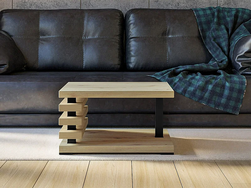 Mesa de café Goodyear 122, Roble Artisan, 31x60x60cm, Aglomerado laminado, Angular