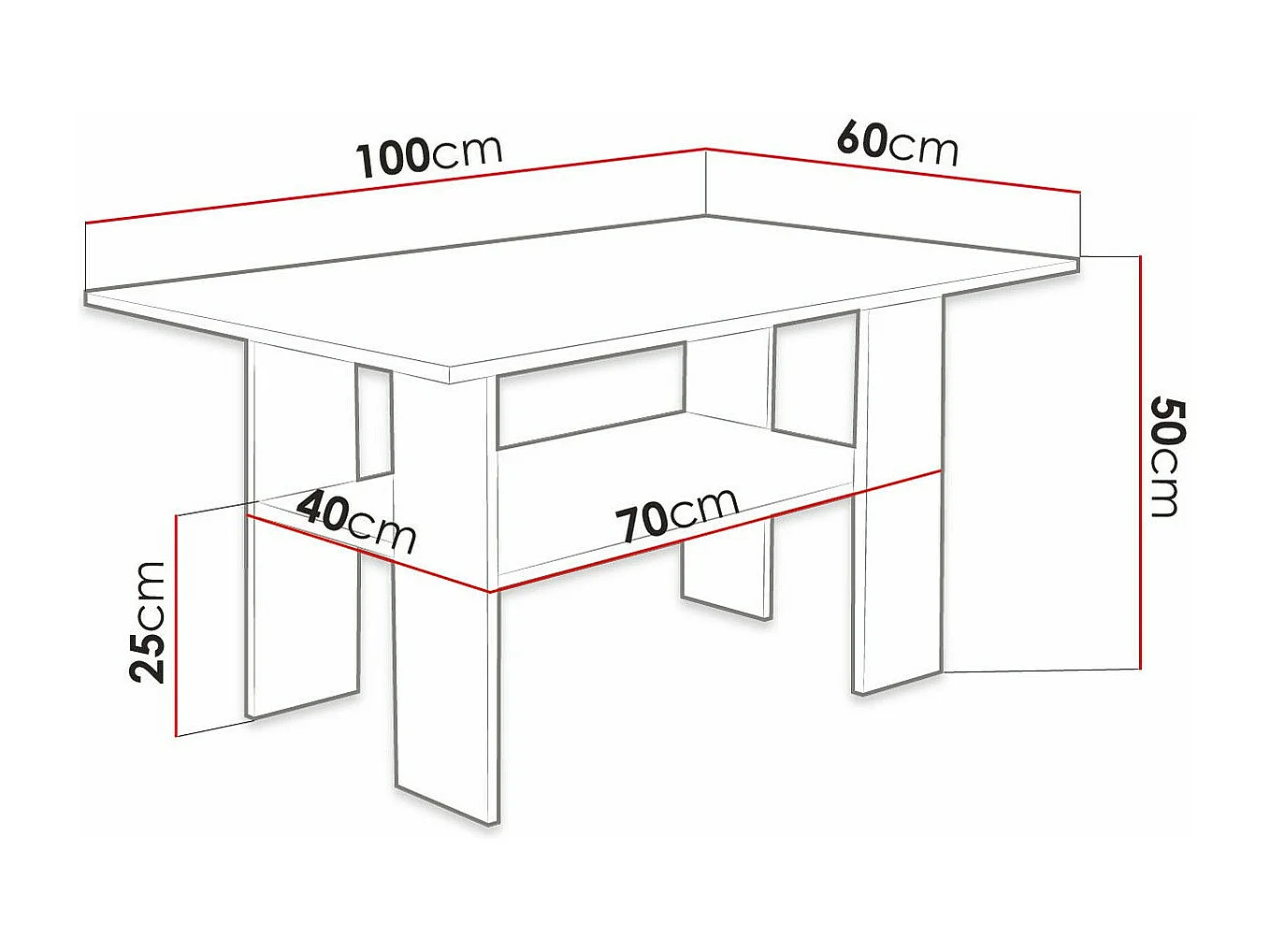 Mesa para revistas Reading 101, Placa de aglomerado laminado, 5x6x10cm
