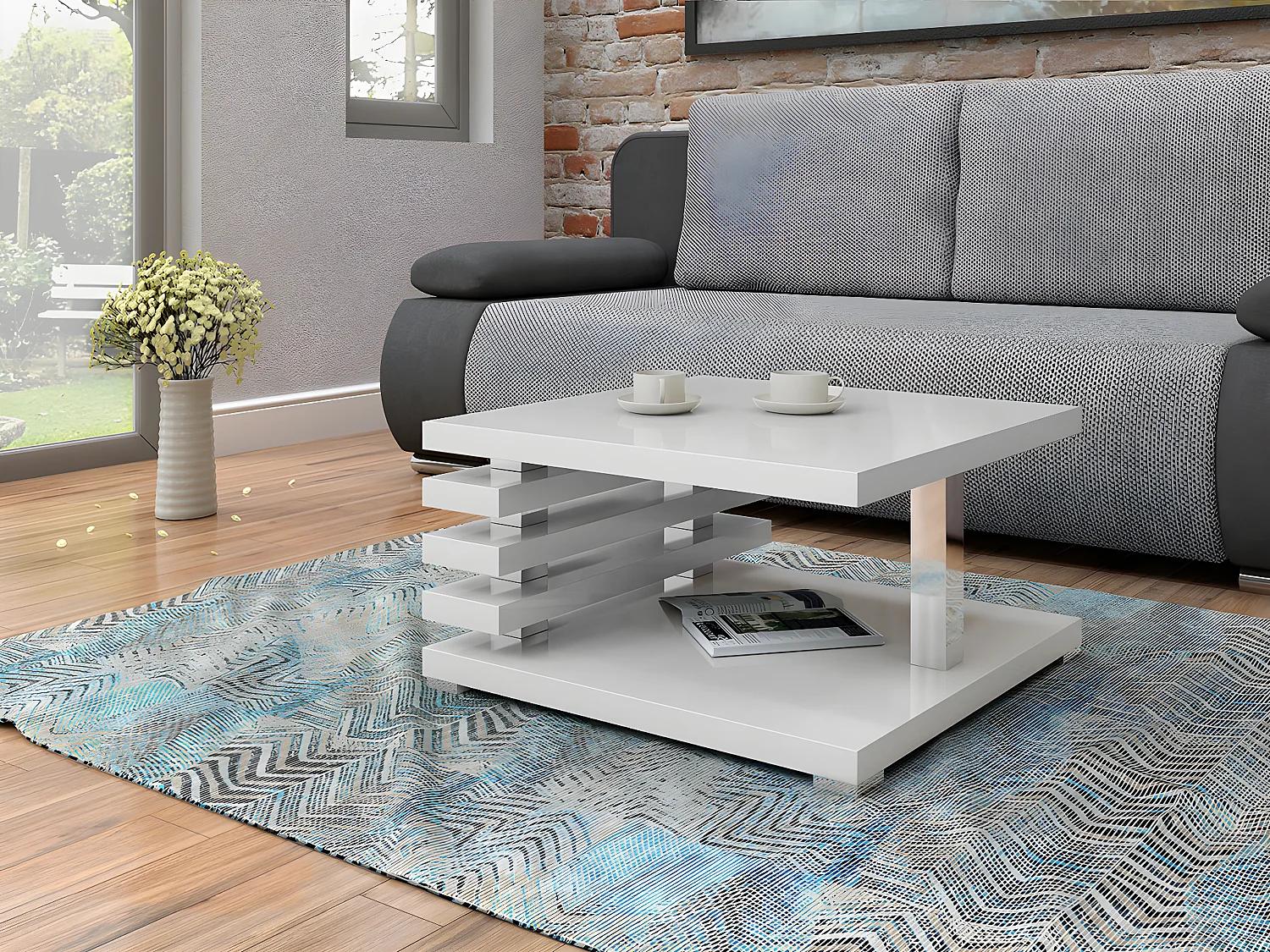 Mesa para revistas Goodyear 122, Placa de aglomerado laminado, 3x6x6cm