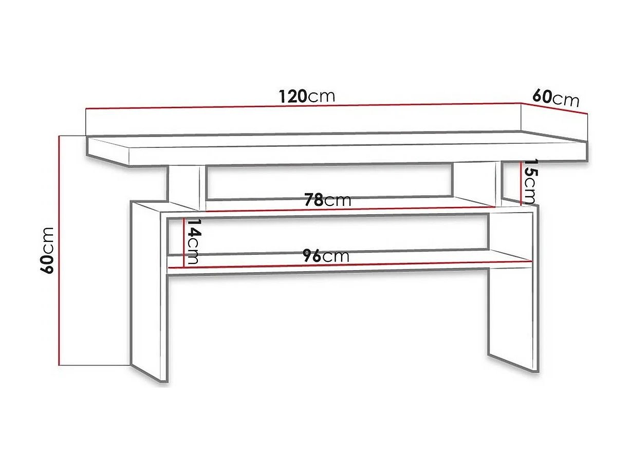 Table basse Serfeno 109, Frêne, 60x60x120cm, Stratifié, Angulaire