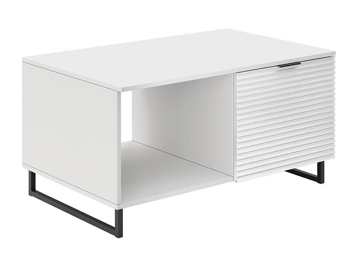 Mesa de centro Sarasota M107, Blanco, 50x60x100cm, Aglomerado laminado, Angular