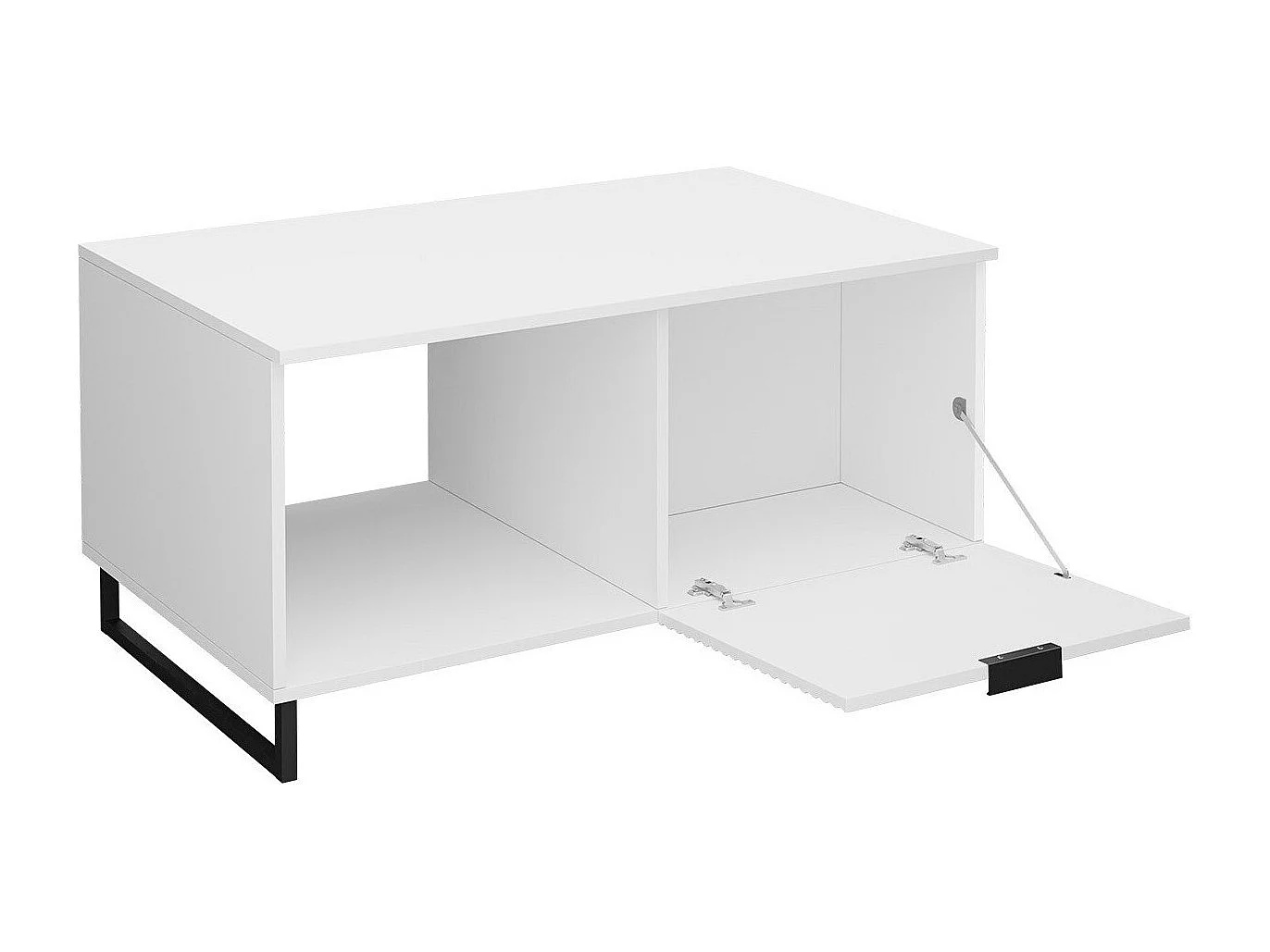 Mesa de centro Sarasota M107, Blanco, 50x60x100cm, Aglomerado laminado, Angular