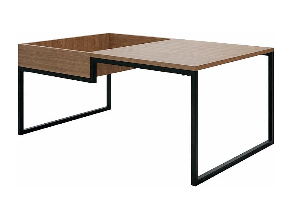 Table basse Manteca 100, Noir|Chêne, 45x66x105cm, MDF, Angulaire