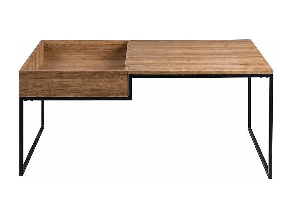 Tavolino da caffè Manteca 100, Nero|Quercia, 45x66x105cm, Angolare