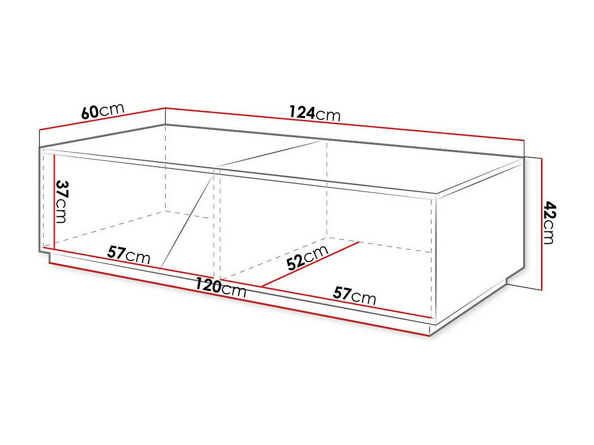 Table basse Comfivo Daldune 102, Chêne wotan|Anthracite, 42x60x124cm, Stratifié