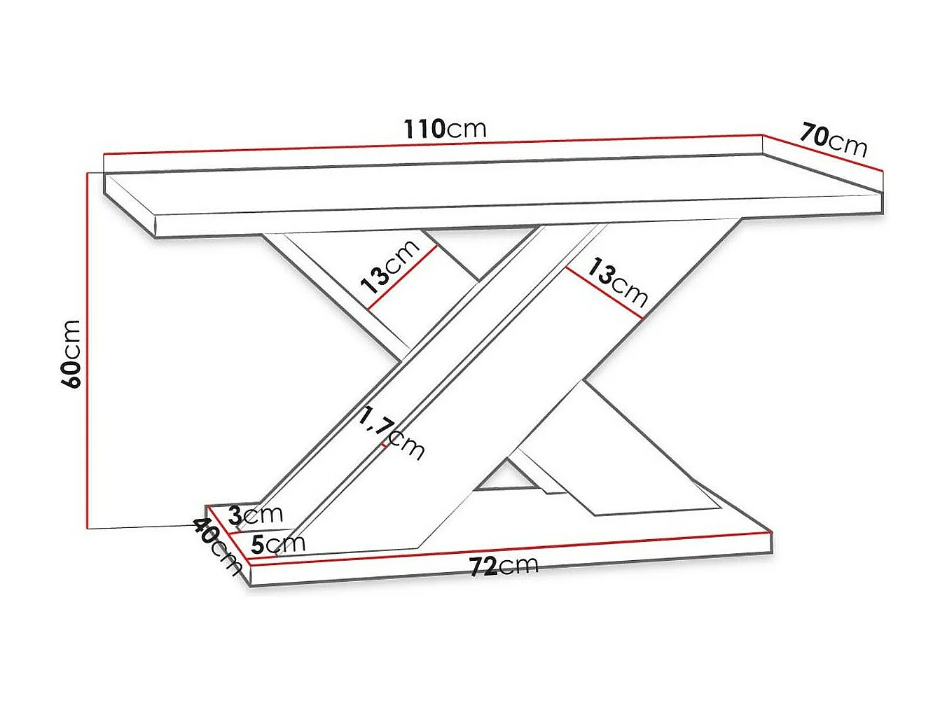 Mesa de café Goodyear 116, Negro|Roble Artisan, 60x70x110cm, Aglomerado laminado, Angular