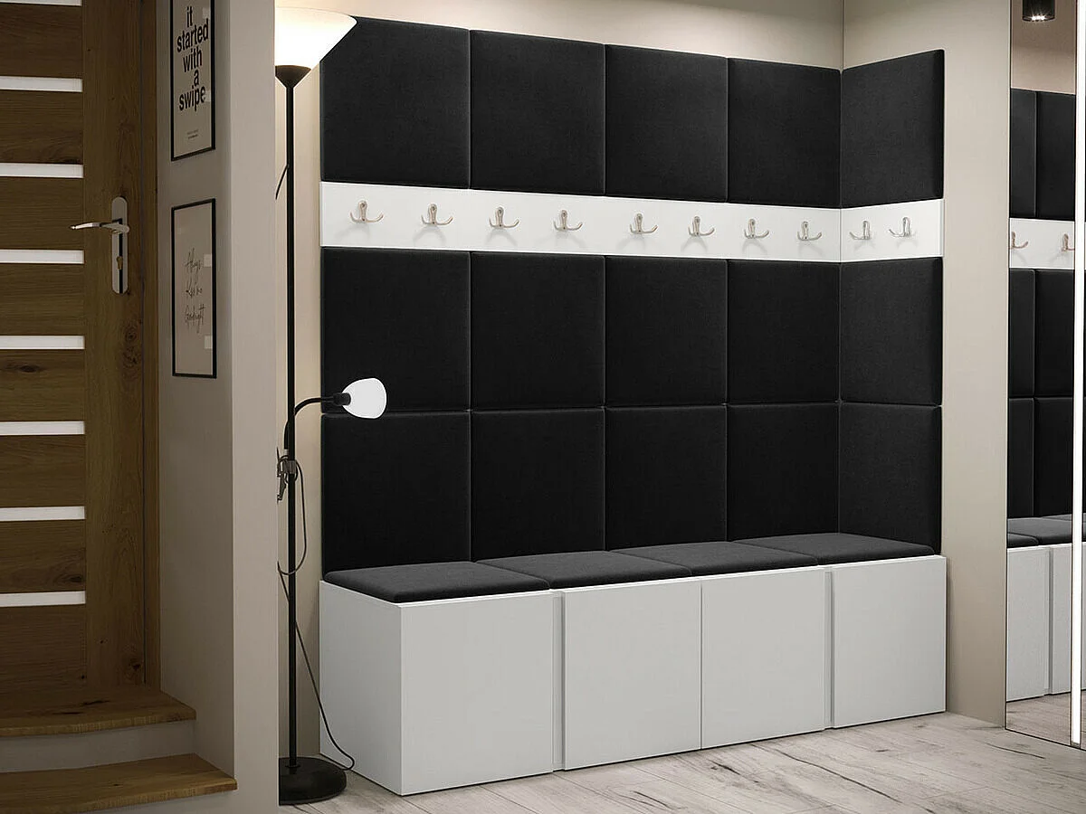 Conjunto pasillo Hartford 265, 186x168x46cm, Blanco, Aglomerado laminado|Tapiz