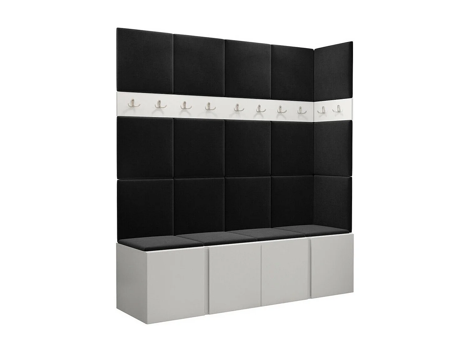 Conjunto pasillo Hartford 265, 186x168x46cm, Blanco, Aglomerado laminado|Tapiz