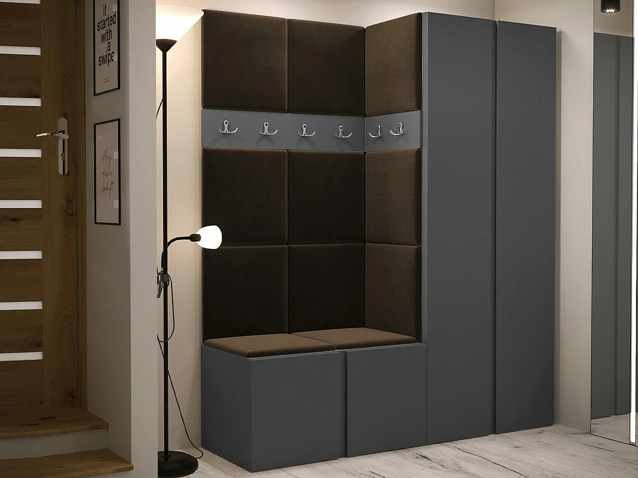 Conjunto para corredor Hartford 266, Tecido, Colocado, 19x16x5cm