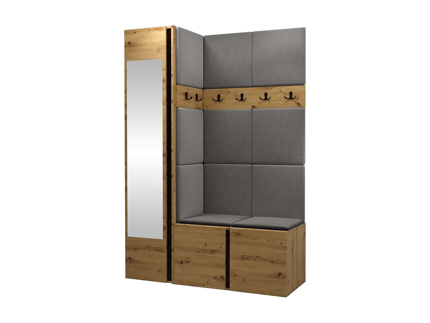 Conjunto para corredor Hartford 277, Espelho, Colocado, 19x12x5cm