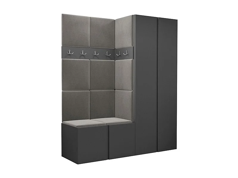 Conjunto pasillo Hartford 266, 186x158x46cm, Grafito, Aglomerado laminado|Tapiz