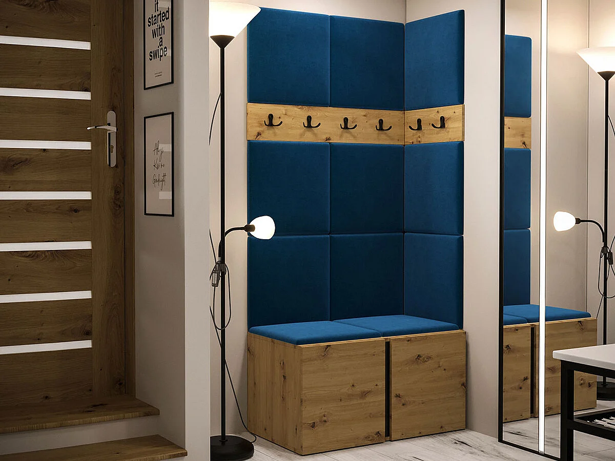 Conjunto pasillo Hartford 264, 186x84x46cm, Roble Artisan, Tapiz|Aglomerado laminado