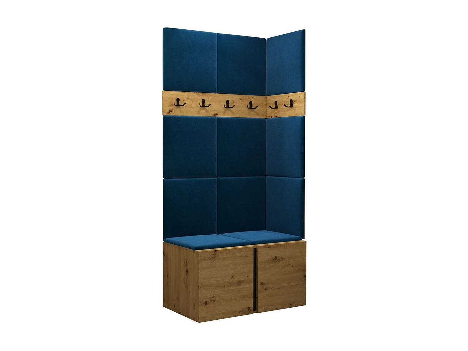 Conjunto pasillo Hartford 264, 186x84x46cm, Roble Artisan, Tapiz|Aglomerado laminado